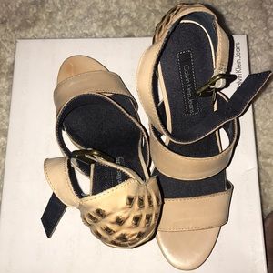 New Calvin Klein studded leather wedge, Never Worn